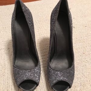 Sequin peep toe None West Heels